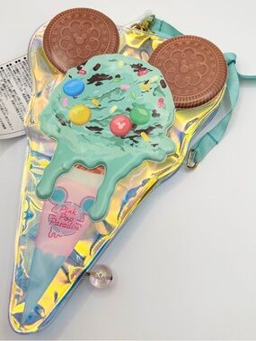 RARE Tokyo Disney Japan Mickey Mouse Ice Cream Pouch Crossbody Bag Authentic